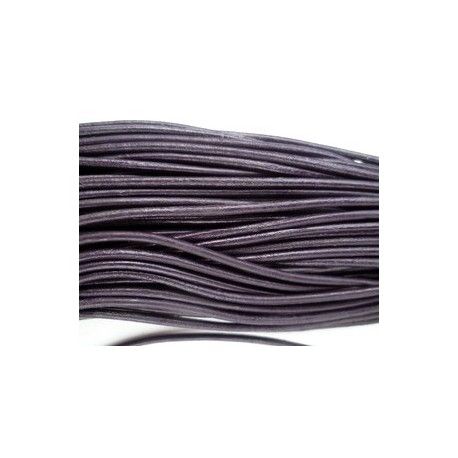 Cordon de cuir 2mm PURPLE x1m  - 1