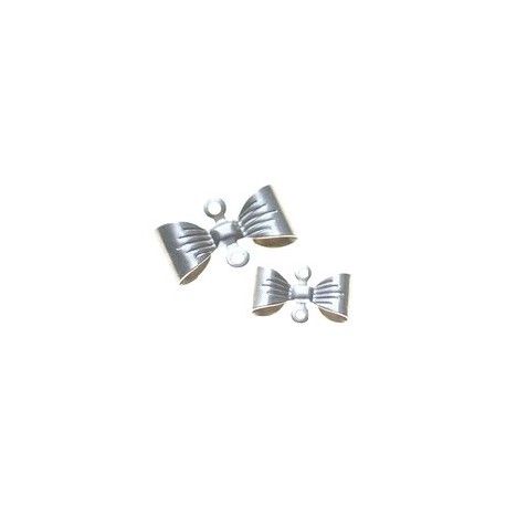 Intercalaire noeud papillon 12x8mm ARGENTÉ x4  - 1