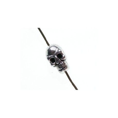 Tête de mort 10x6mm ARGENTÉ VIEILLI  - 1