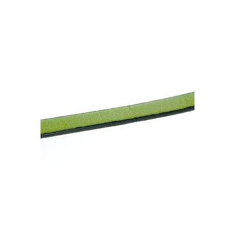 Lanière cuir 5mm VERT POMME x35cm  - 1