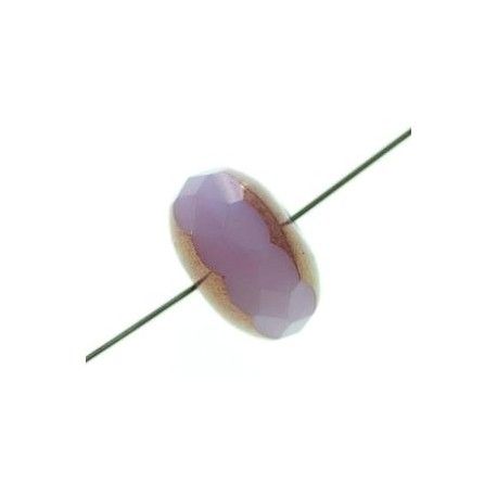 Ronde aplatie 17mm côté façon cuivre ROSE OPAL  - 1