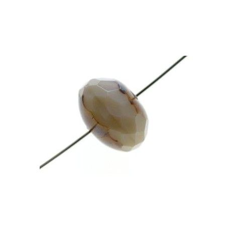 Ronde aplatie 17mm côté façon pierre BEIGE  - 1