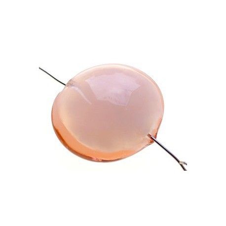 Ronde aplatie opaline 25mm ROSE PEACH OPAL  - 1