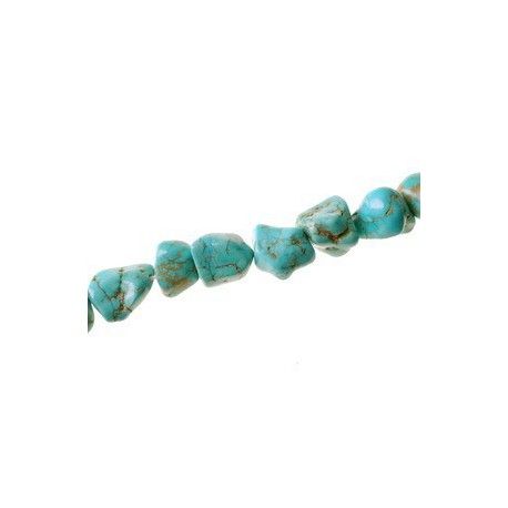 Cailloux irréguliers howlite 15x12mm Turquoise, le fil de 40cm  - 1