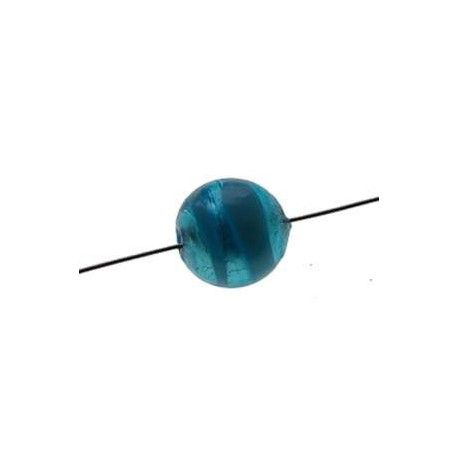 Ronde 2 rayures 12mm DARK AQUAMARINE/AQUAMARINE Brillant  - 1